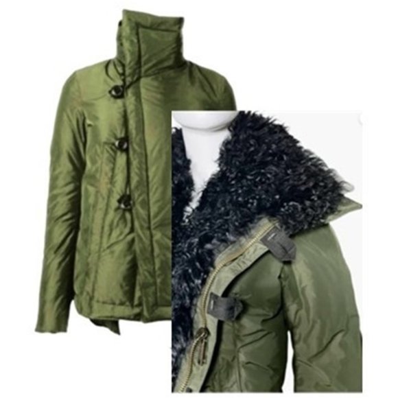 ‼️FLASH SALE! DSquared2 Genuine Black Shearling Fur Tailored Puffer Jacket IT 42 - Picture 1 of 16